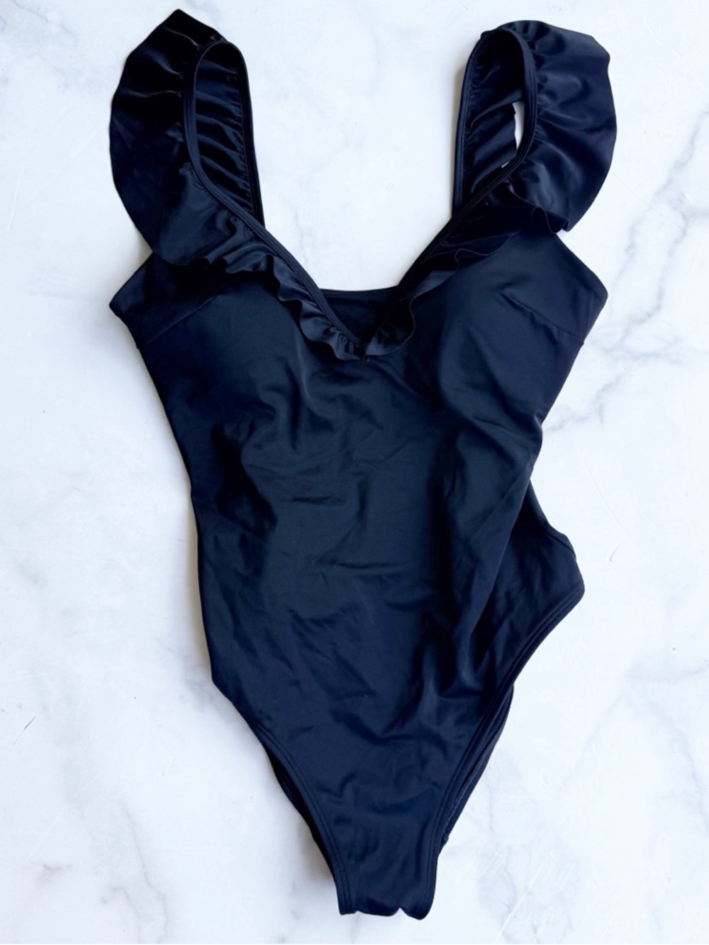 Boden Size 10 Black Evia Ruffle Swimsuit One Piece - Picture 5 of 9